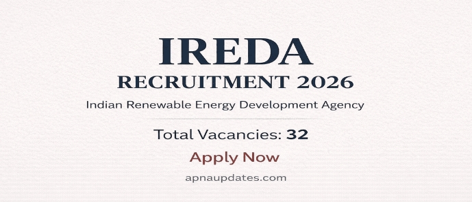 IREDA Recruitment 2026 Notification Out for Multiple Manager & Executive Posts – Check Eligibility, Salary and Apply Online