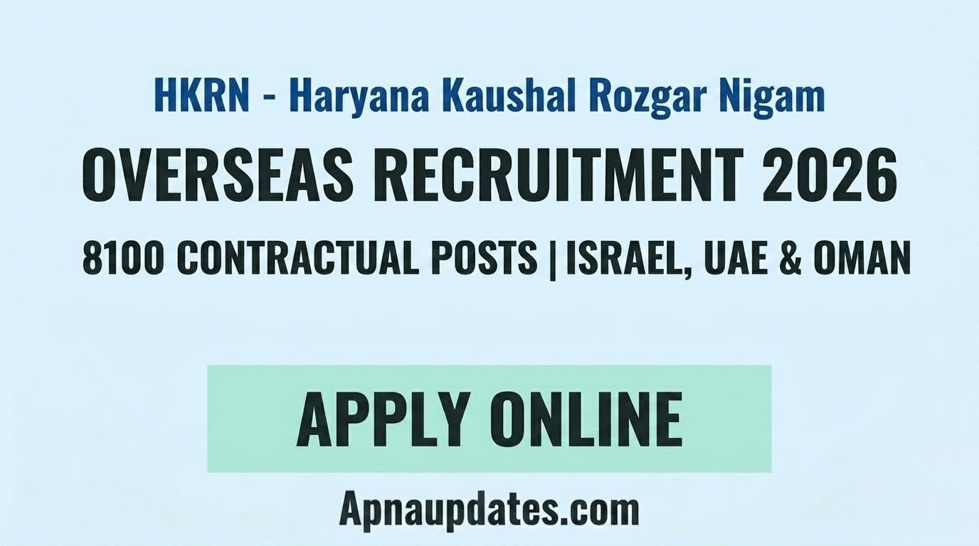 HKRN Recruitment 2026: Apply Online for 8100 Posts