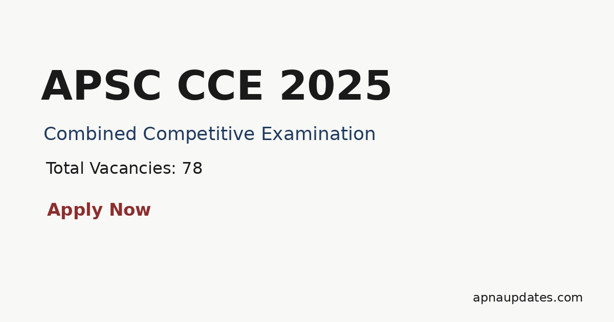 Assam PSC Combined Competitive Exam 2025-26: 78 Posts in Assam Civil, Police Services, Apply Online Till 3 May, Prelims on 5 July