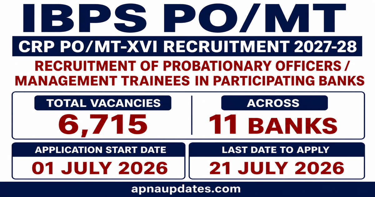 IBPS Probationary Officer / Management Trainee Recruitment 2026