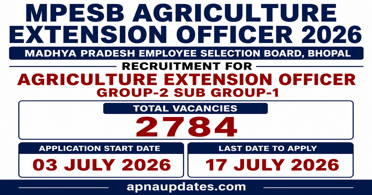 MPESB Agriculture Extension Officer Recruitment 2026