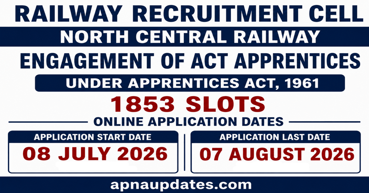 RRC North Central Railway Act Apprentice Recruitment 2026