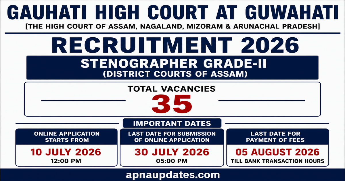 Guwahati High Court Stenographer Grade-II Recruitment 2026