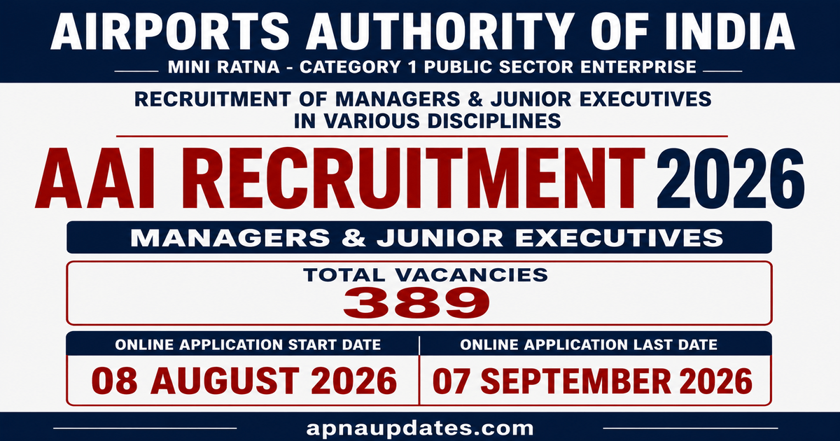 Airports Authority of India (AAI) Manager and Junior Executive Recruitment 2026